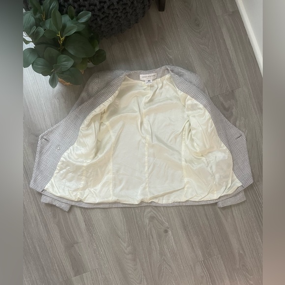 Vintage Jones New York Cream & Grey Houndstooth Blazer - Picture 11 of 14